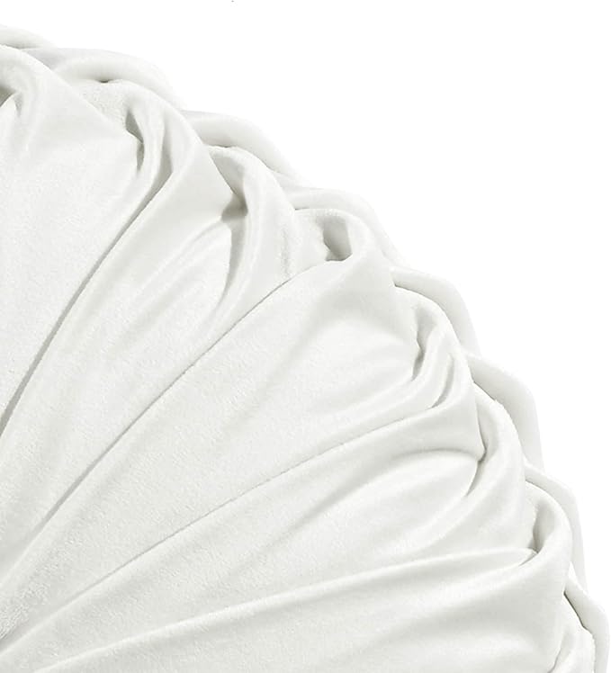 Lush Decor Round Pleated Soft Velvet Decorative Throw Pillow, 1 Count, 15" Diameter, Taupe - Neutral Plush Round Pillow, Seat Cushion, Decorative Pillows For Bed, Couch, Or Chair