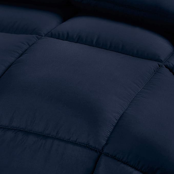 Utopia Bedding Comforter Duvet Insert, Quilted Comforter with Corner Tabs, Box Stitched Down Alternative Comforters Queen Size (Navy)