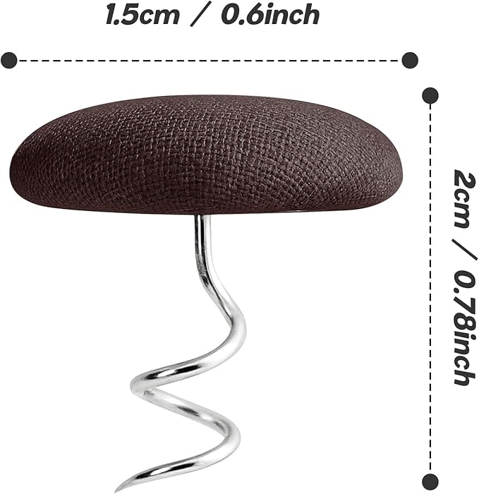 Upholstery Tacks - Bed Skirt pins - Twist pins for Furniture, Sofa, Armchair Caddies, Armrest Covers, Bed Skirts, Slipcovers, Headliners (12, Dark Brown)