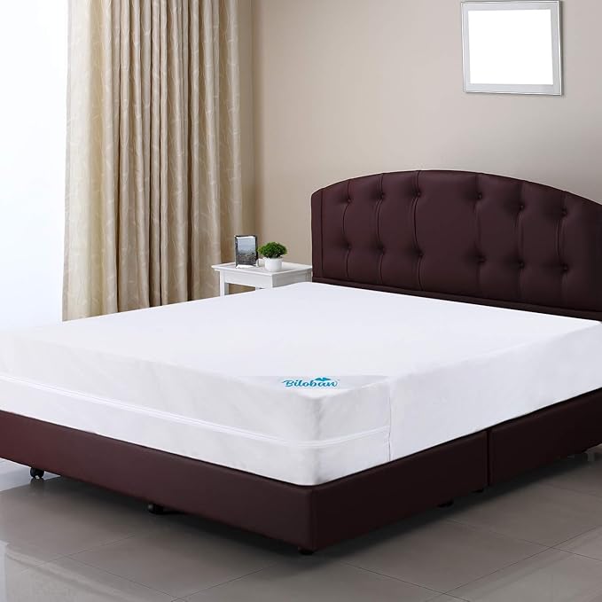 Biloban Zippered Queen Mattress Protector (3/4/5/7/9/13Inches), Waterproof Mattress Cover & Encasement, 6 Sides Wrapping Box Spring Cover Low Profile