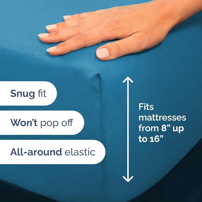 Full XL Size 4 Piece Sheet Set - Comfy Breathable & Cooling Bed Sheets Set - Hotel Luxury Bedding for Women, Men, Kids, Teens, Boys & Girls - Deep Pockets, Soft, Wrinkle Free - Oeko-Tex - Denim Blue