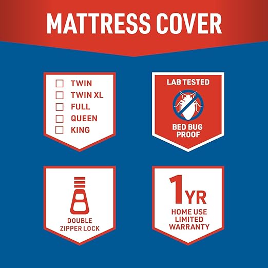 Lock-Up King Standard Mattress Encasement – Waterproof, Bed Bug & Dust Mite Proof Protector – Durable and Easy to Install Mattress Cover