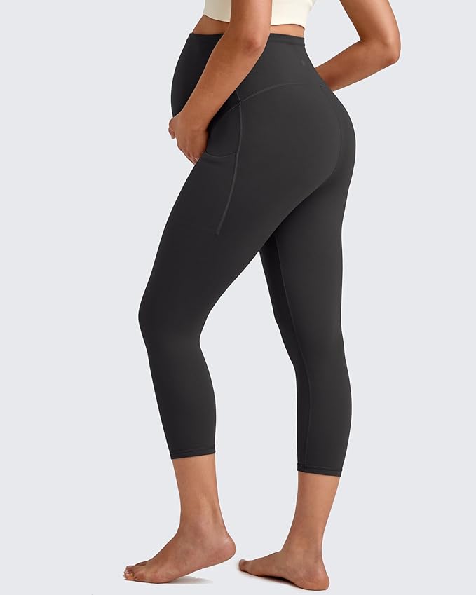 G4Free BareFeel Maternity Leggings with Pockets Over The Belly Stretchy Workout Yoga Pregnancy Pants