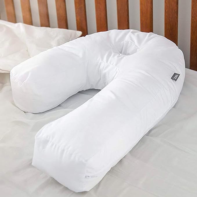 DMI U-Shaped Side Sleeping Pillows For Neck And Shoulder Pain |Side Sleeper Neck Pillow & Pregnancy Pillow Side Sleeper With Ear Hole | Back, Hip, & Sciatica Relief(30"x20"x6")