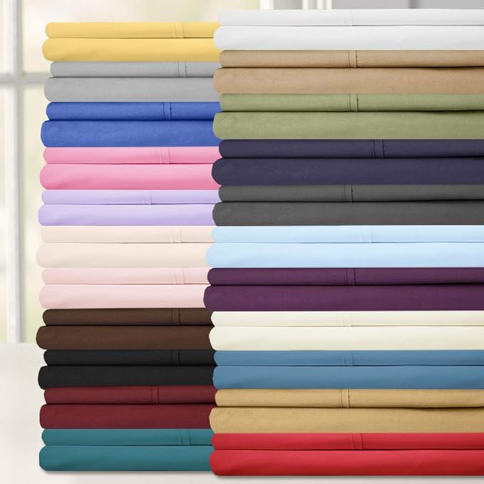 Sweet Home Collection 6 Piece 1500 Supreme Collection Brushed Microfiber Deep Pocket Sheet Set-2 Extra Pillow Cases, Great Value, Split King, Royal Blue
