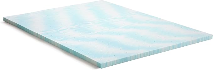 Linenspa 2 Inch Swirl Gel Memory Foam Mattress Topper, King Size – Cooling Gel Infused, Ventilation Holes – Pressure Relieving Bed Topper – CertiPUR Certified