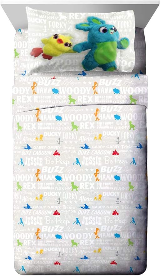 Jay Franco Disney Pixar Story 4 All The Toys Twin Bed Set, Blue