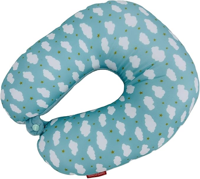 Bookishbunny U Shaped Micro Beads Microbead Neck Head Support Travel Pillow, 12"x12"x4" (Clouds)
