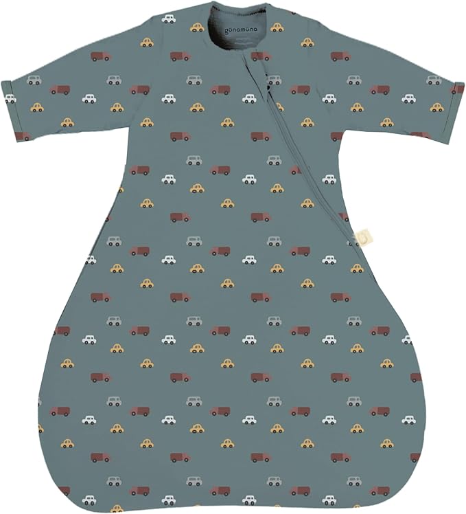 GUNAMUNA Long-Sleeve Transitional Swaddle Sleep Bag 1.0 TOG – Soothes Infants 3-6 Months, Easy Diaper Changes with WONDERZiP