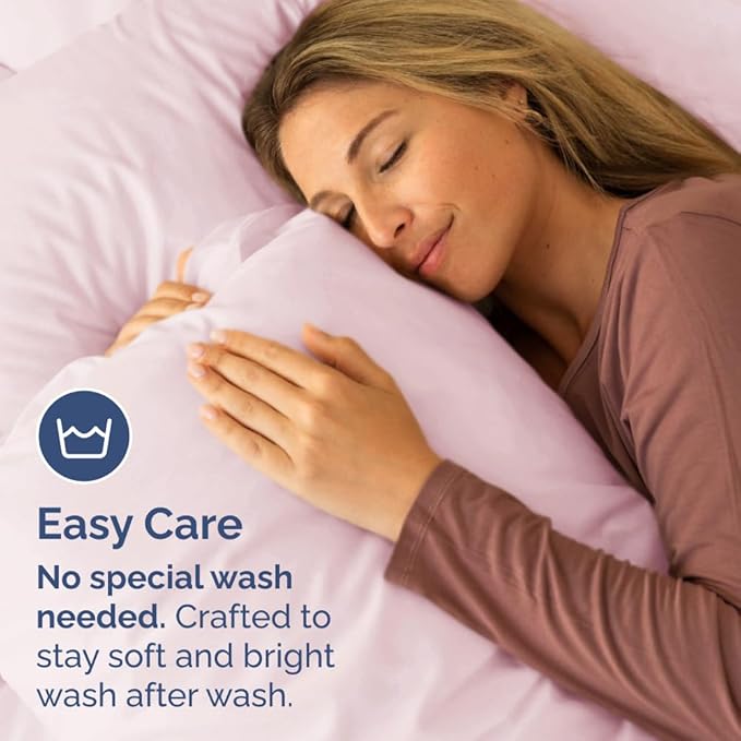 King Pillow Cases Set of 4 - Ultra Soft Hotel Quality Pillowcase Covers - Comfy, Cozy & Wrinkle Free - Shrinkage and Fade Resistant - Machine Washable Pillow Protectors - 4 Piece Set - Lavender Pink
