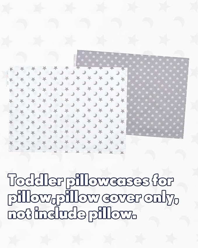 ALVABABY Toddler Pillowcases 2 Pack Organic Cotton Kids Pillow Cover Fit 13"x 18" or 12"x23" Envelope for Girl Boy Sleepy Travel