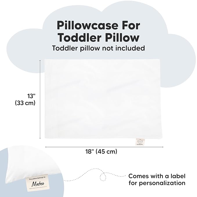 KeaBabies 13 x18 Toddler Pillowcase, Waterproof - Soft Waterproof Toddler Pillow Protector Cover for Kids, Boys, Girls, Durable Machine Washable, Small Travel Pillow Sold Separately (Soft White)