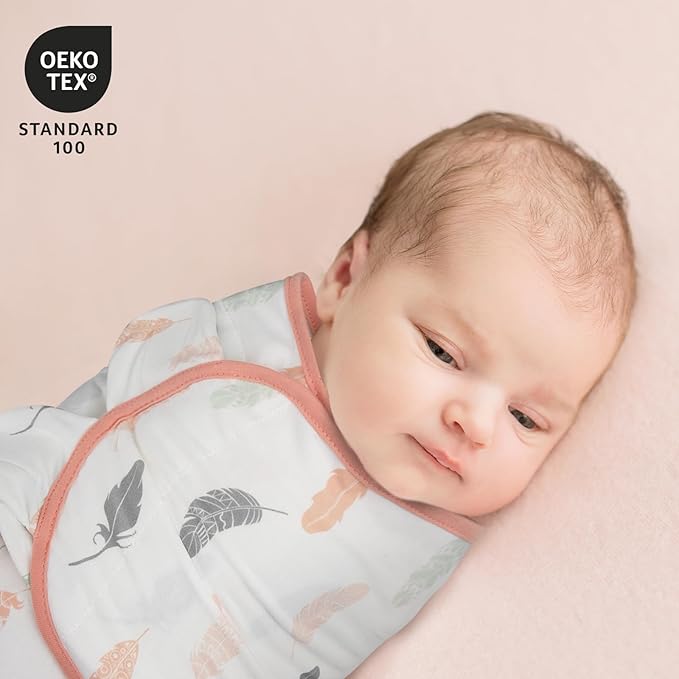 Organic Baby Swaddle Sleep Sacks, 3-Pack Swaddles for Newborns Baby Essentials, Infant 0-3 Months, 100% Cotton Soft & Snug Adjustable Wrap Nursery Swaddling Blankets Improves Sleep