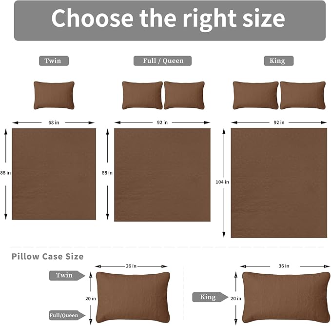 Easy-Going Twin Size Reversible Quilt Set with 1 Quilt and 1 Pillow Sham, Soft Bed Quilt Cover, Water Resistant Lightweight Microfiber Bedspread, Stain Resistant, Damask-Brown/Beige