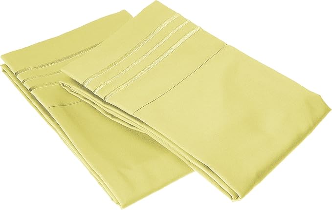 Elegant Comfort 1500 Thread Count Wrinkle & Fade Resistant Egyptian Quality Microfiber Ultra Soft Luxurious 2-Piece Pillowcases, King Size, Pistachio Green