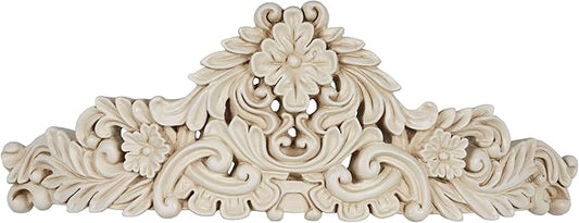 Izabella Traditional Wall Teester | Neutral Antique Ivory Finish | Royal Bed Crown Creates a Lavish Canopy with your Window Curtain Panels or Sheer Drapery | Classic Scrollwork and Medallion Design