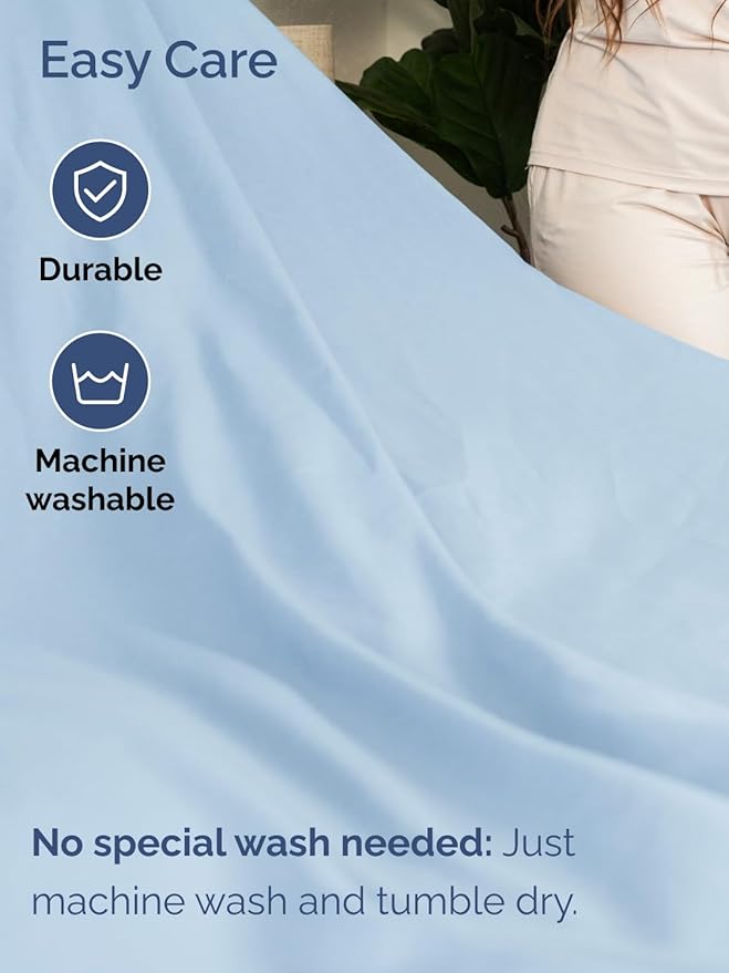 Extra Deep Queen Sheet Set - 6 Piece Breathable and Cooling Sheets - Hotel Luxury Bedding for Women, Men, Kids & Teens - Easy Secure Fit - Soft, Wrinkle Free & Comfy - Extra Deep Pockets - Light Blue