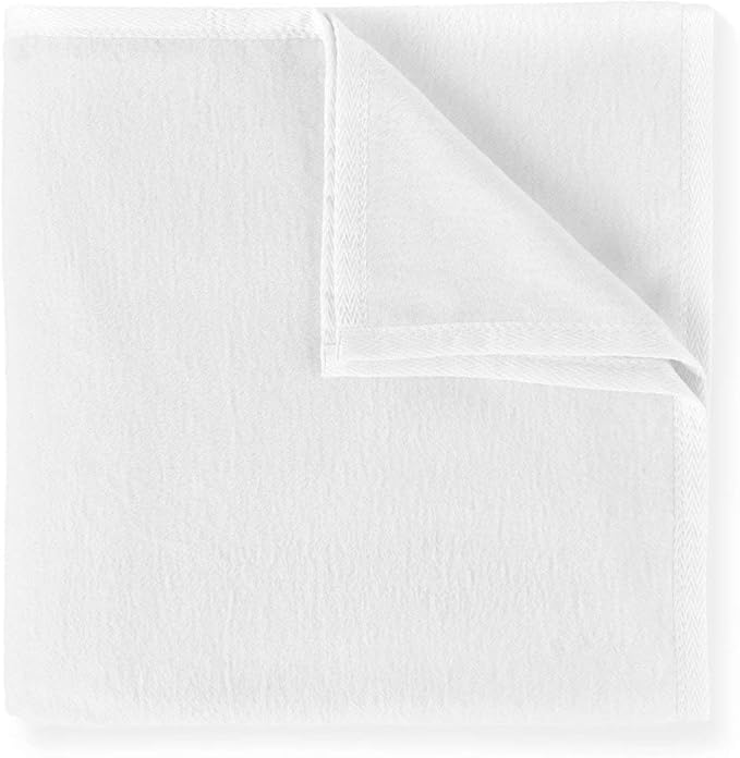 Peacock Alley All Seasons Luxury Cotton Blanket – 100% Long Staple Cozy Cotton Blanket for Sofa, Bed, and Crib - Queen, White