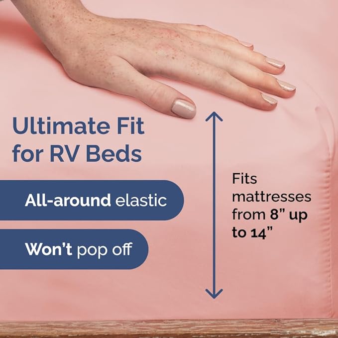 Short Queen RV Size 4 Piece Sheet Set - Comfy Breathable & Cooling Bed Sheets Set - Hotel Luxury Bedding for Women, Men, Kids, Teens, Boys & Girls - Deep Pockets & Ultra-Soft - Oeko-Tex - Baby Pink
