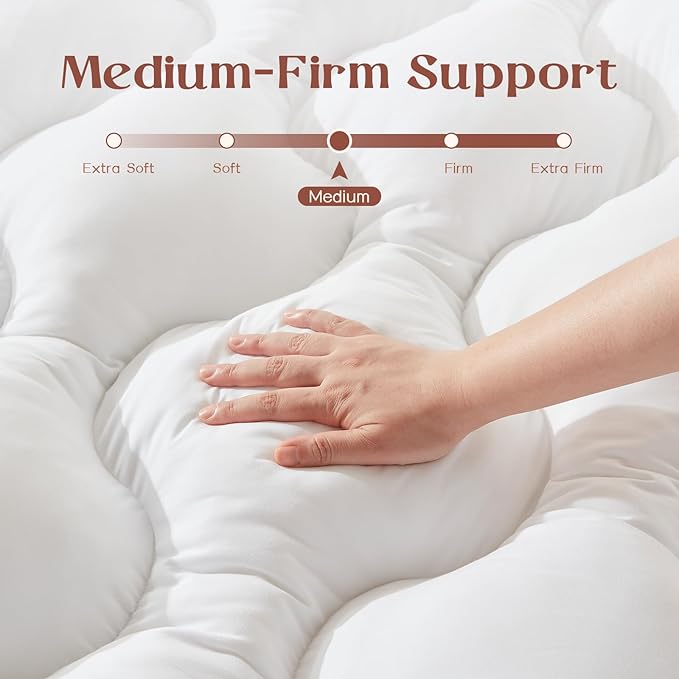 Decroom 4 Inch Memory Foam Mattress Topper Twin for Back Pain Relief, Filled with Breathable Memory Foam Pillow Topper Soft Fluffy Supportive Bed Mattress Pad, 75x39x4 Inch
