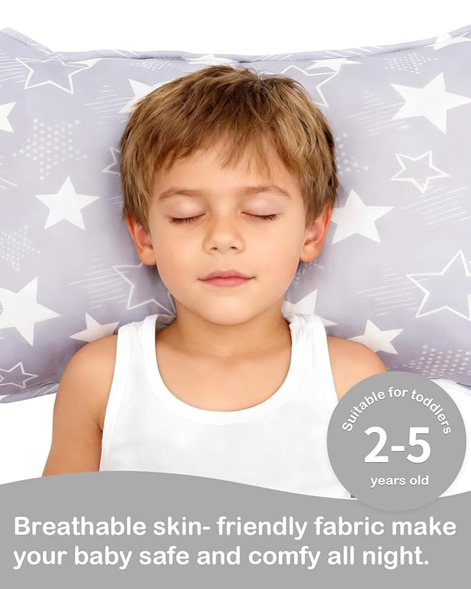 ALVABABY Toddler Pillowcase Stretchy Soft Kids Pillow Cover Fit 13"x 18" or 12"x16" Envelope for Girl Boy Sleepy Travel 2 Pack 2TPE42A