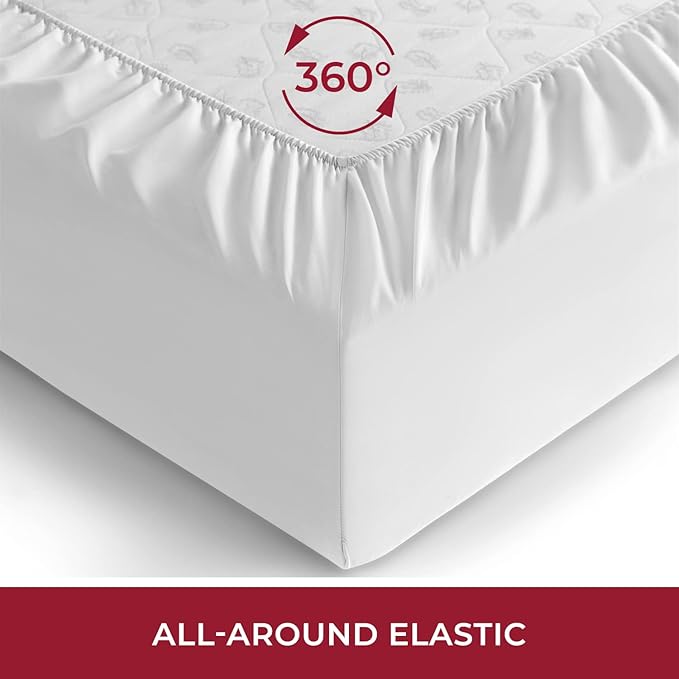 Mellanni Twin Fitted Sheet - Iconic Collection Bedding Sheets with up to 16 inch Deep Pocket - Soft & Cooling - Fade & Stain Resistant - 1 PC (Twin, White)
