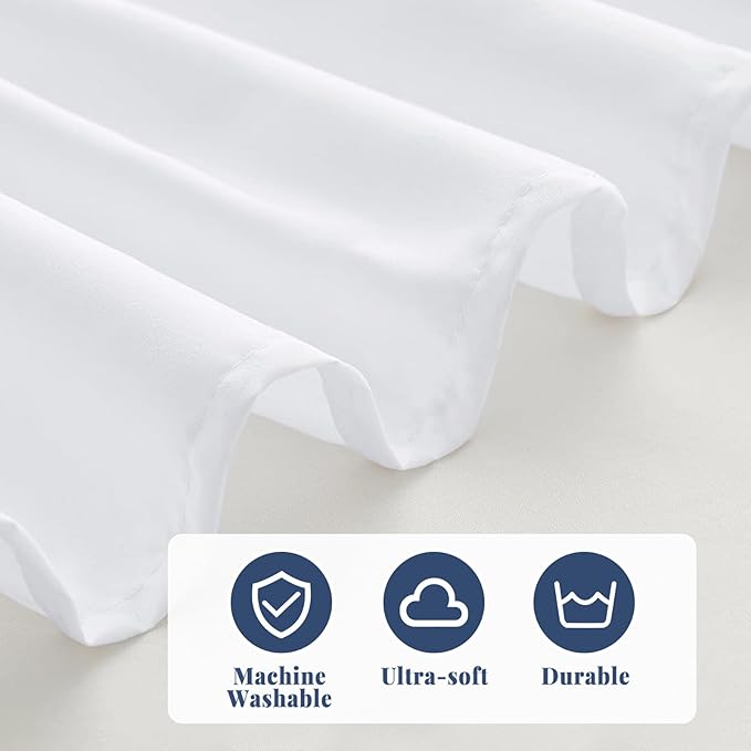 King Bed Skirt, Elastic Wrap Around Bed Skirt King Size, Bed Skirts for Adjustable Bed, Easy Fit with 18" Drop Length Tailored Drop Dust Ruffle (White)