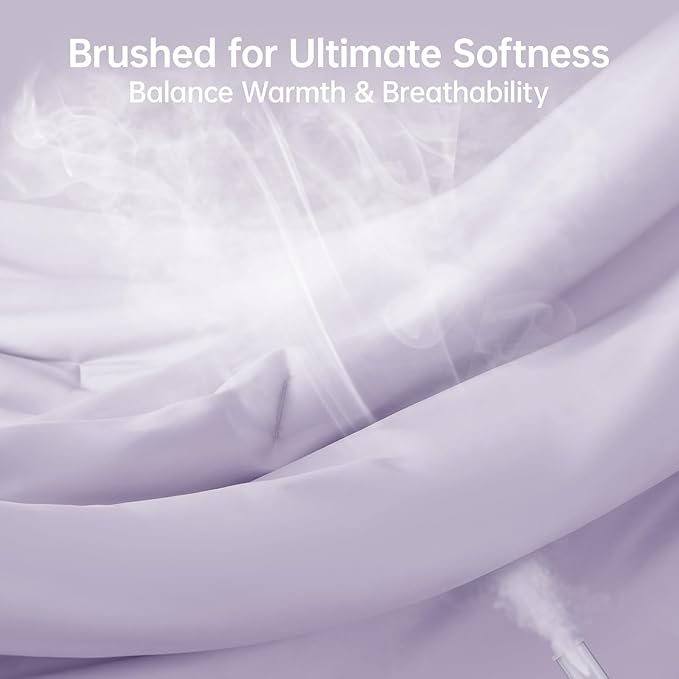 MUXHOMO King Size Comforter Set, All Season Ultra Soft Down Alternative Bedding - 3 Piece Lightweight Bed Set Includes 1 Comforter (104"x90") and 2 Pillow Shams (20"x36"), Lavender