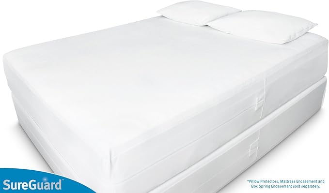 Cal King (13-16 in. Deep) SureGuard Mattress Encasement - 100% Waterproof, Bed Bug Proof, Hypoallergenic - Premium Zippered Six-Sided Cover
