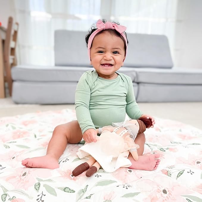 Crane Baby Activity Mat, Baby Play Mat for Boys and Girls, Pink Floral, 40" x 40", Baby Must Haves, Infant Play Mat, Tummy Time Baby Floor Mat, Kids Play Mat, Tummy Time Mat, Baby Girl Play Mat