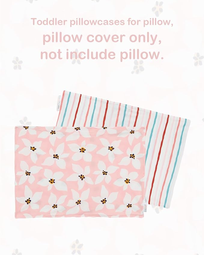 ALVABABY Toddler Pillowcases Stretchy Soft Kids Pillow Cover 2 Pack Fit 13"x 18" or 12"x16" Envelope for Girl Boy Sleepy Travel 2TPE27A