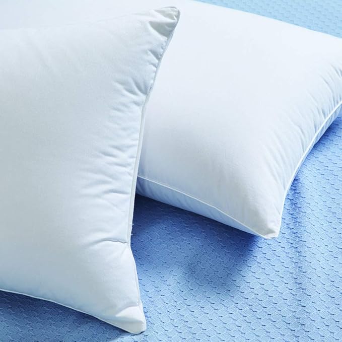 Cuddledown Dreamstead 700 Fill Power Pillow | European White Goose Down | 100% Cotton Shell, Sateen Weave | Hypoallergenic | Handcrafted | Oeko-TEX & RDS Certified | 20" x 26" | Standard | Soft