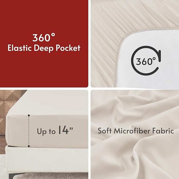 MUXHOMO 5 Pieces Twin XL Comforter Set, Reversible Bed in a Bag Twin XL Size, All Season Bedding Set with Comforter, Flat Sheet, Fitted Sheet, Pillowcases & Shams, Light Grey & Beige