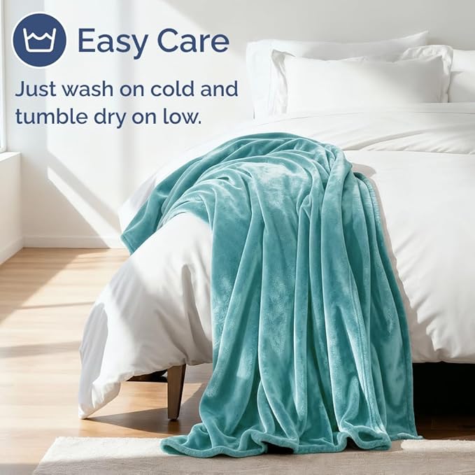 Ultra Soft Fleece Blanket King Size - Flannel Fleece Luxury King Blanket - Lightweight for Couch Bed Chair - Thick, Warm & Breathable - All Season Cozy Fuzzy, Anti-Static Microplush Bedding, Turqoise