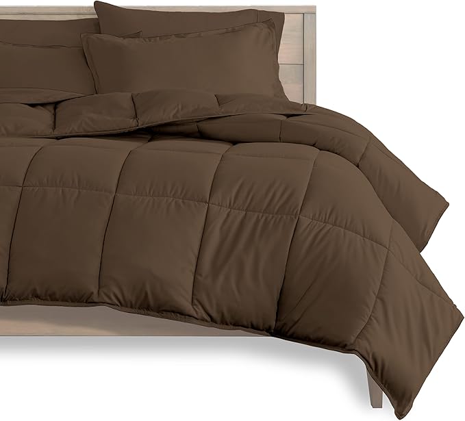 Bare Home 7-Piece Bed-in-A-Bag - Queen (Comforter Set: Cocoa, Sheet Set: Cocoa)
