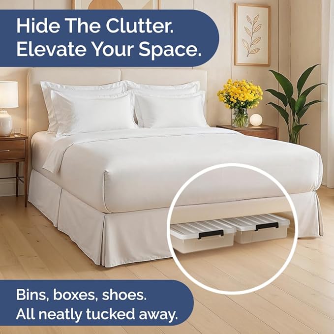 Pleated Bed Skirt Full Size - 3 Sided Pleated Bed Skirt Full - Ultra-Soft, Easy Fit with 12 Inch Tailored Drop - Hotel Quality, Wrinkle Free & Fade Resistant - for Women, Men, Kids and Teens - White