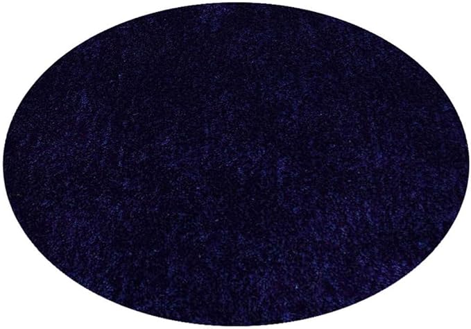 Hand Tufted SHAG Polyester ECO-Friendly Area Rugs - 10'x10', Round, Blue, Solid Plain Design, High Pile Thick Handmade Anti Skid Area Rugs for Living Room, Bed Room K00111