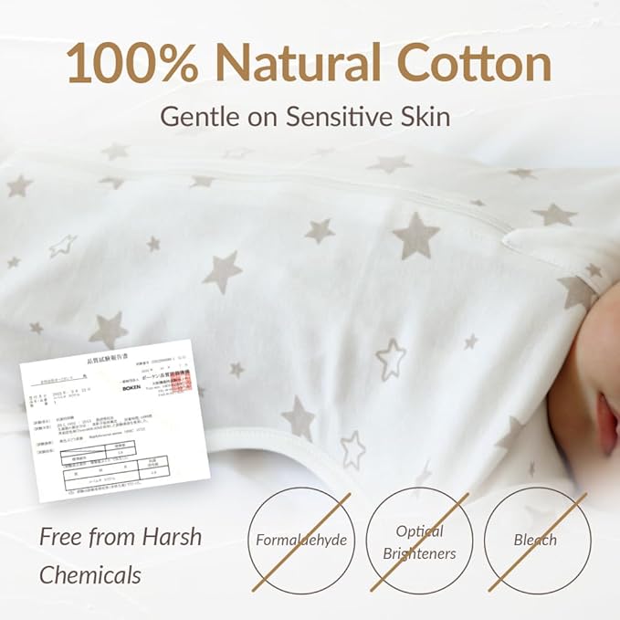 Newborn Swaddle Sack, IHDI Certified, Calms Startle Reflex, 100% Cotton Wearable Blanket, Newborn Essentials