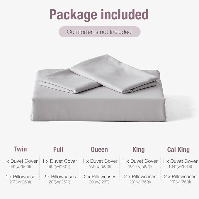 Lekesky Queen Size Duvet Cover Set, Light Linen Duvet Cover, Ultra-Soft Microfiber 3 Pieces Comforter Cover with Zipper and Corner Ties, Includes 2 Pillowcases 20"x26"