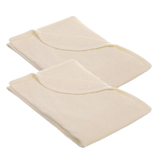 American Baby Company 100% Cotton Thermal Waffle Swaddle Blanket (30" x 40"), Soft, Breathable & Stretchy, Cream, 2 Pack, for Boys and Girls, Perfect for Swaddling, Gifting and Travel
