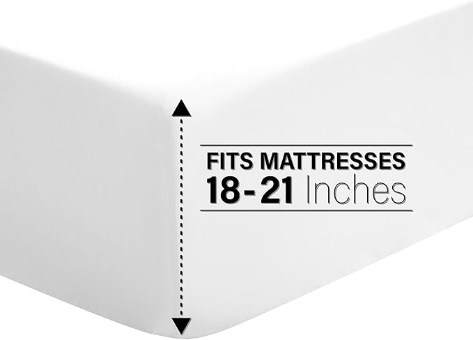 Modern Threads 6-Piece Bed Sheet Set - Deep Pocket, Soft Brushed Microfiber Sheets, Cool & Breathable for Mattress Up to 21 Inches, Includes 4 Pillowcases, Flat & Fitted Sheets, White Cal King