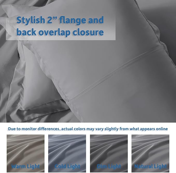 Nestl Twin Duvet Cover Set with Comforter Insert - Grey 3 Piece 68x90 Duvet Cover & 1 Pillow Sham with White Quilted Down Alternative Comforter, Ultra Soft, All Season