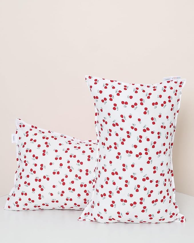 ALVABABY Toddler Pillowcases 2 Pack Muslin Cotton Kids Pillow Cover Fit 13"x 18" or 12"x16" Envelope for Girl Boy Sleepy Travel 2TPM01A
