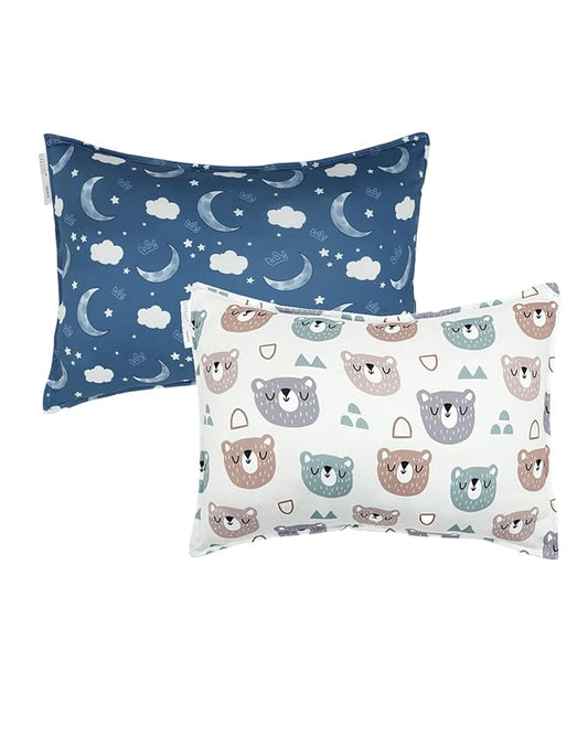 ALVABABY Toddler Pillowcases Stretchy Soft Kids Pillow Cover 2 Pack Fit 13"x 18" or 12"x16" Envelope for Girl Boy Sleepy Travel 2TPE31A