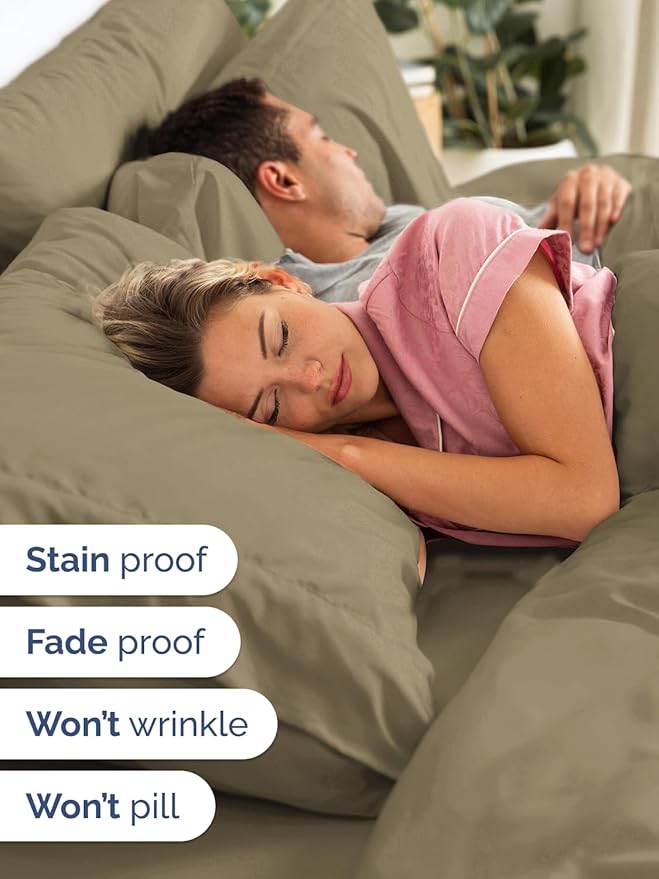 Extra Deep Twin Sheet Set - 4 Piece Breathable and Cooling Sheets - Hotel Luxury Bedding for Women, Men, Kids & Teens - Easy & Secure Fit - Soft, Wrinkle Free and Comfy - Extra Deep Pockets - Khaki