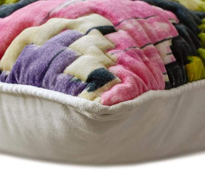 The HomeCentric King/Queen/Twin Pink & Purple Luxury Full 68"x18" Bed Runner with Two Pillow Cover, Chevron, Quilted Bed Scarf on Velvet Fabric - Artful Chevron