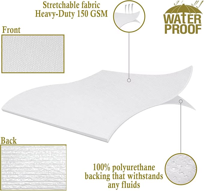 Ultra Soft Fabric Zippered Mattress Encasement Protector Heavy Duty Complete Cover 100% Waterproof Queen