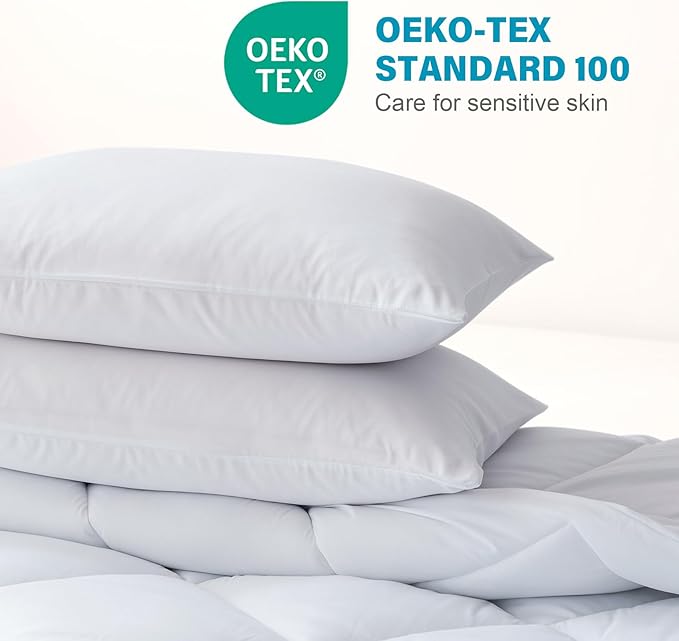 Decroom Lightweight Twin Comforter Set with 1 Pillow Sham - 2 Pieces Set - Quilted Down Alternative Comforter/Duvet Insert for All Season - White - Twin/Twin XL Size