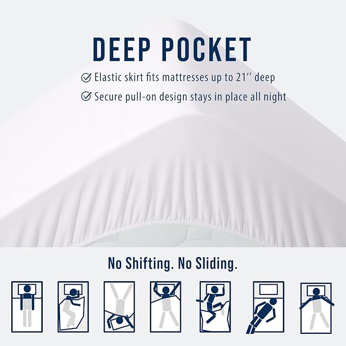 OLANLY Twin Quilted Fitted Mattress Pad, Elastic Fitted Mattress Topper, Cooling Soft Mattress Cover Stretches up to 21 Inches Deep, Machine Washable Mattress Protector (39x75 inch, White)