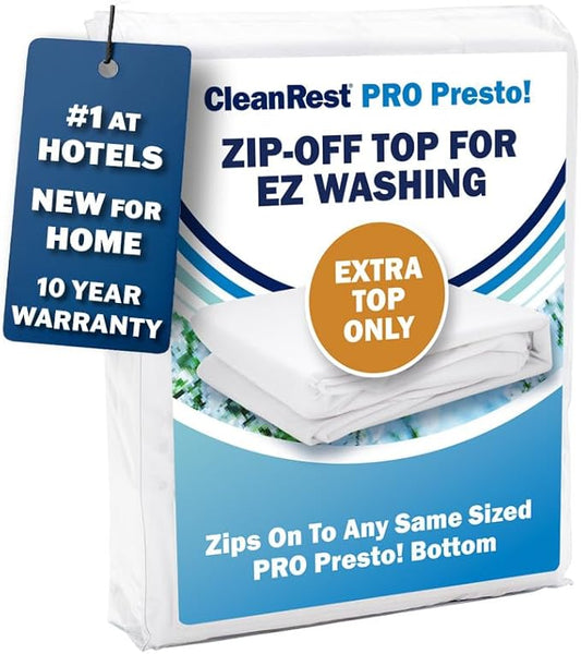 CleanRest PRO Presto! Extra/Replacement Top, King Size, Attaches to Any King Presto! Zip-Off Top Mattress Encasement - for Washing Convenience & Continuous Mattress & Allergen Protection